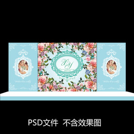 蒂芙尼蓝色花卉婚礼背景