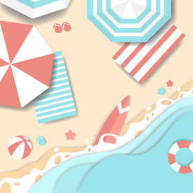 矢量海边素雅背景图