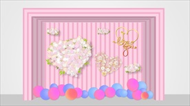 简洁七夕美陈设计橱窗设计