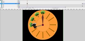 关于森林的动画时钟与筷子30秒