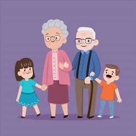 矢量老人小孩老头老太太男孩女孩