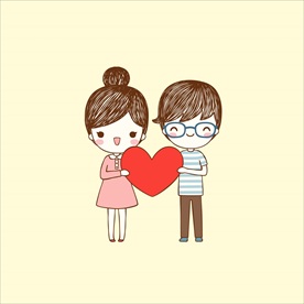 矢量情人节快乐爱心情侣浪漫爱情