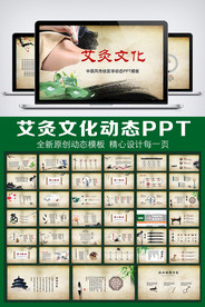 古色古香中国风艾灸文化PPT模