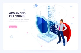 矢量网络安全防病毒保护插画设计