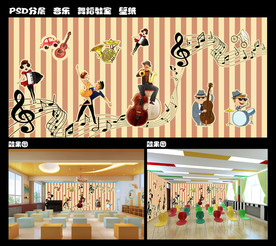 复古音乐舞蹈室壁纸