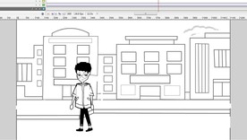 眼镜男走路经过19秒