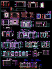大理石背景墙cad图集
