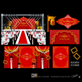 大红欧式复古主题婚礼设计