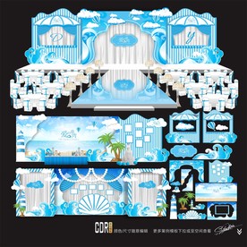 蓝色海洋主题婚礼设计