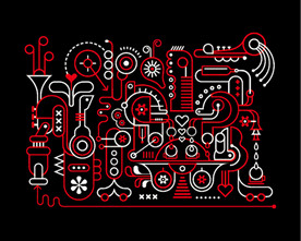 酒吧霓虹灯线条插画系列12