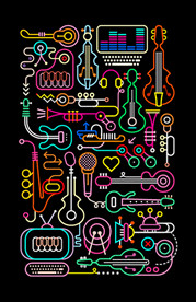 酒吧霓虹灯线条插画系列13