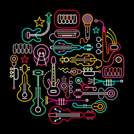 酒吧霓虹灯线条插画系列14