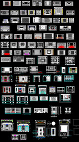整木墙板背景墙立面图