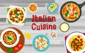 意大利美食餐厅背景墙