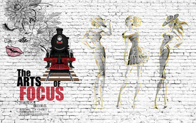 美女时尚服饰工装背景墙