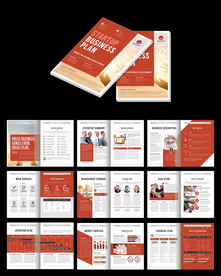 红色招商手册word设计模板