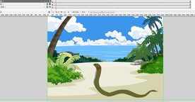 沙滩附近出现一条蛇咬人5秒