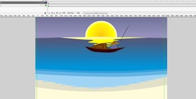 夜晚水面的垂钓者5秒