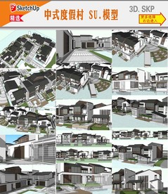 中式别墅会所SU模型