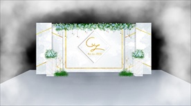 浅蓝色婚礼迎宾区效果图