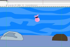 一只四爪鱼在水中飘荡6秒