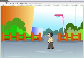 猩猩男在路边走过动画10秒