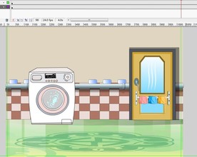 盥洗室冲凉房的洗衣机动画5秒