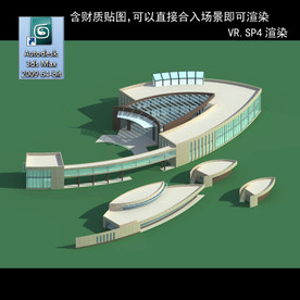 写字楼 现代办公楼 建筑模型图