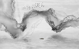 山水画 山水背景墙