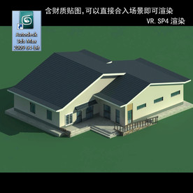 中式建筑 多层建筑 别墅模型