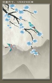 大型山水花鸟画 花鸟挂画
