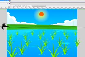燕子从稻苗上飞过6秒动画