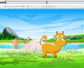 牛在河边走过的动画11秒动画