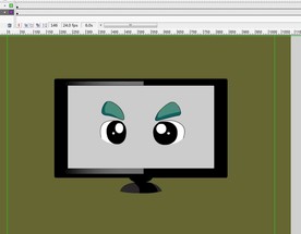 电视机拟人人物眨眼动态6秒