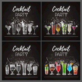 鸡尾酒粉笔画风格