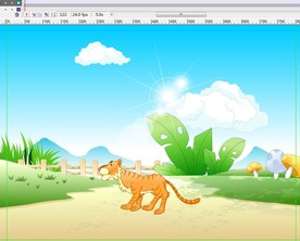 一只老虎在行走动画10秒