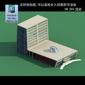 写字楼 现代办公楼 建筑模型图