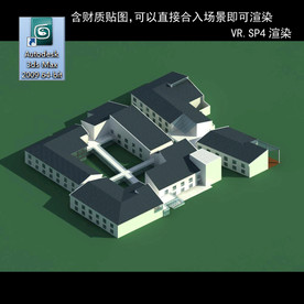 写字楼 现代办公楼 建筑模型图