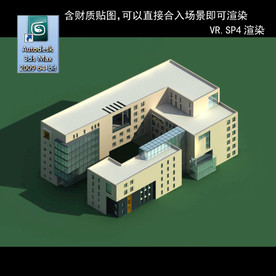 写字楼 现代办公楼 建筑模型图