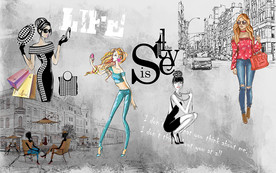 时尚美女背景墙