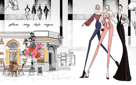 时尚模特背景墙