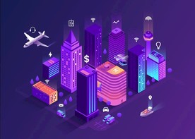 矢量AI智能城市生活插画