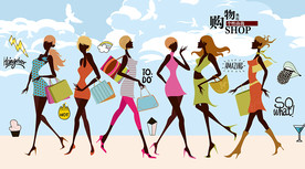 时尚购物背景墙