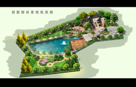 私家别墅景观鸟瞰图