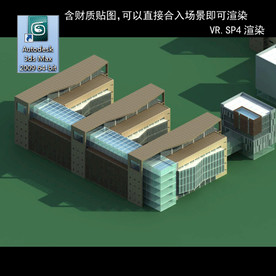 写字楼 现代办公楼 建筑模型图