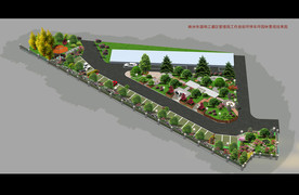 办公楼前绿化鸟瞰图