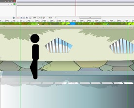火柴人在外墙旁边走过10秒