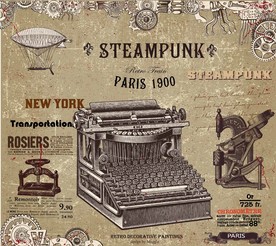 复古工业风打字机装饰画