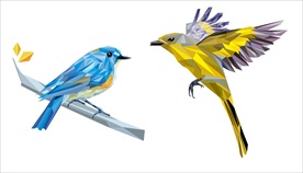 几何色块拼接小鸟