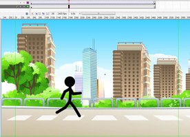 火柴人从左往右跑过3秒